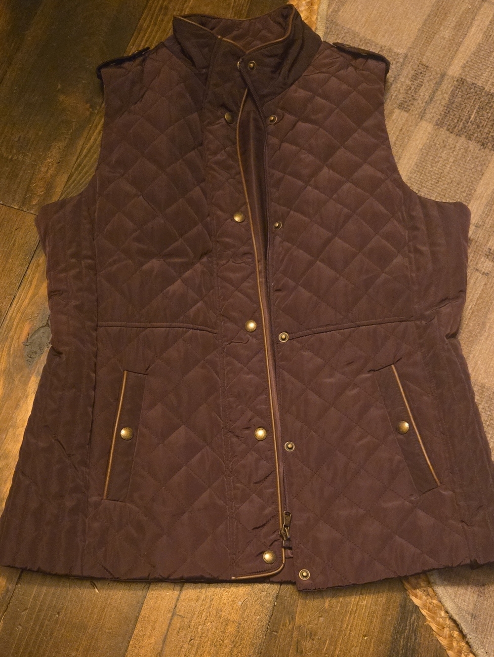 NWOT Lauren Ralph Lauren Burgundy Quilted Vest - Size M